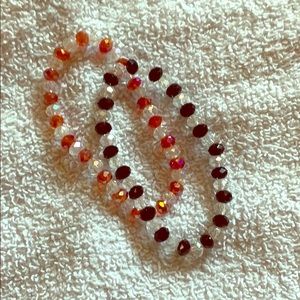 Red and black beaded bracelet